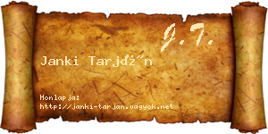 Janki Tarján névjegykártya